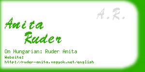 anita ruder business card